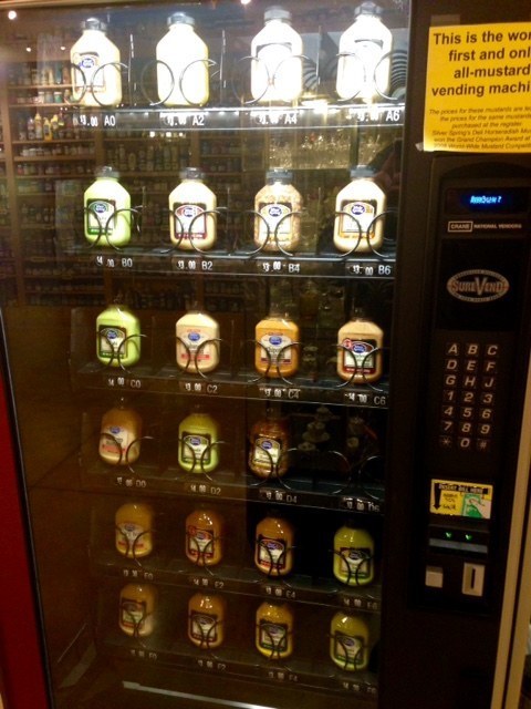 This all-mustard vending machine. ALL-MUSTARD vending machine.