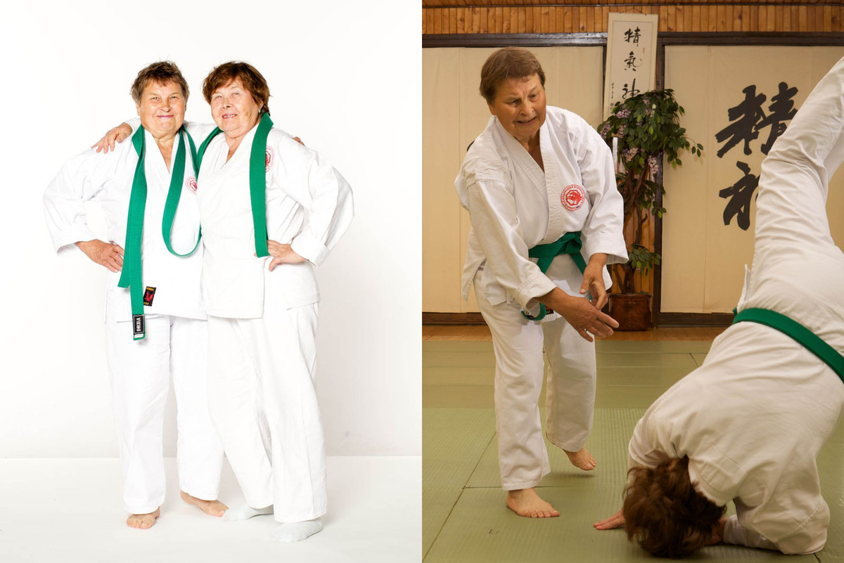 Vladimir Yakovlev/Rex 79岁的Nina Melnikova和Antonina Kulikova在他们70岁时加入了日本合气道的行列。现在她们每周至少训练2次，而每次训练则持续大约3小时。