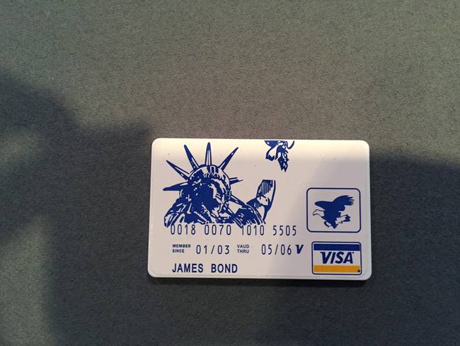 A fake James Bond credit card? Huh?