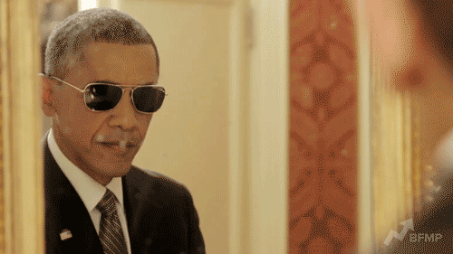 也会试戴副总统乔·拜登的太阳眼镜在镜子前耍帅...