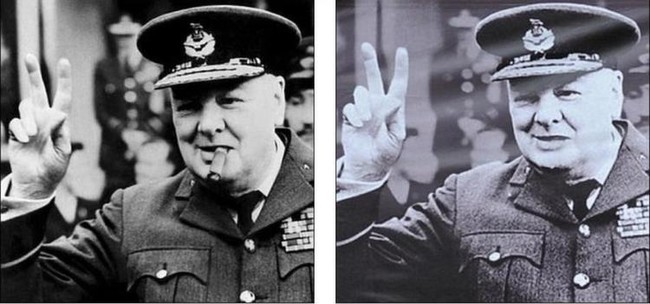 Winston Churchill's cigar was removed after smoking was deemed unhealthy.