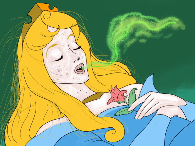 Sleeping Beauty would be covered in scales.