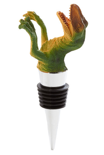 A dinosaur wine stopper.