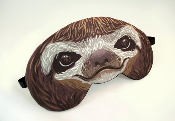 A sloth sleep mask.