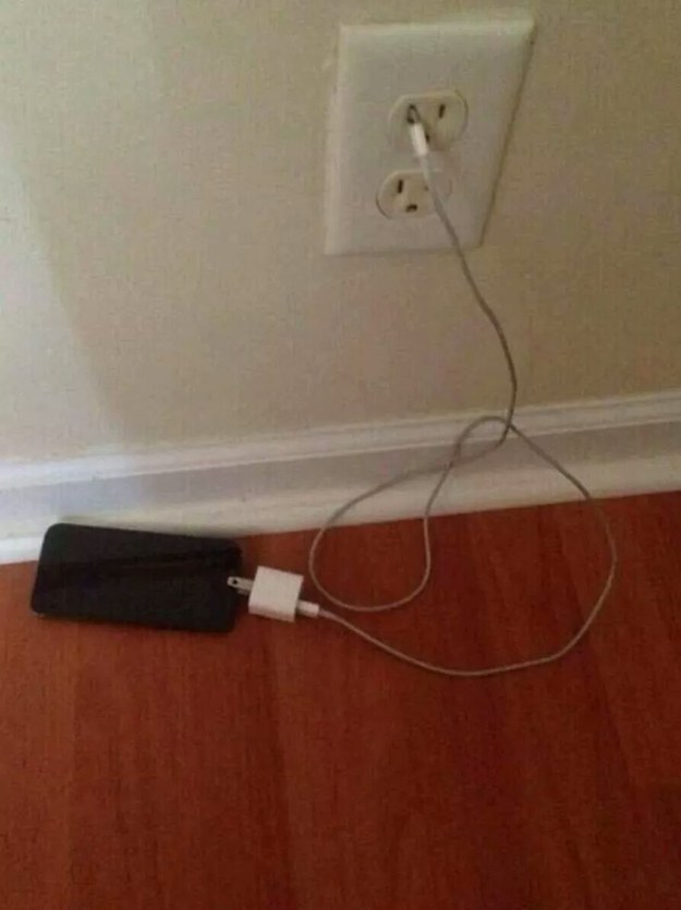 Charging your phone like this.