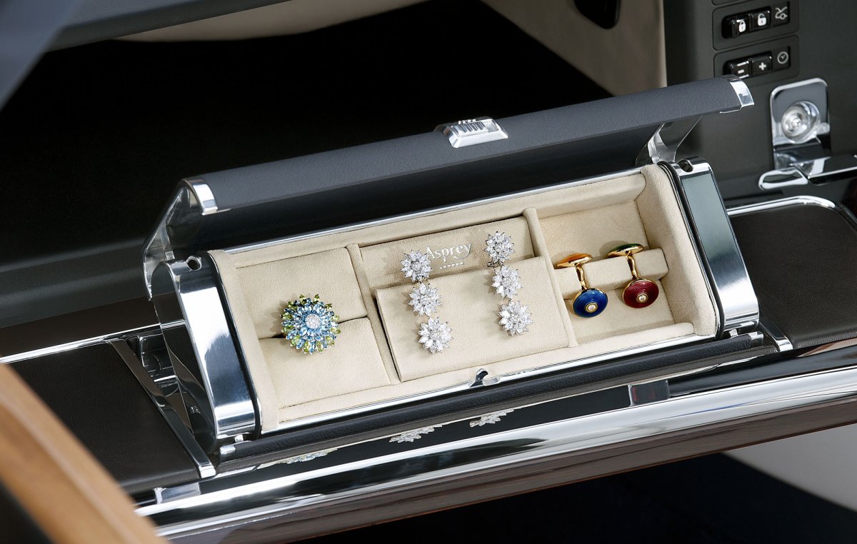 For the elegant lady on the go, opt for the built-in jewelry box.