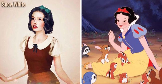 Her skin is really depicted like the snow, Snow White is a petite bombshell!