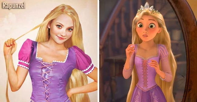 The childish nature of Rapunzel really shows in the realistic version, she looks playful!