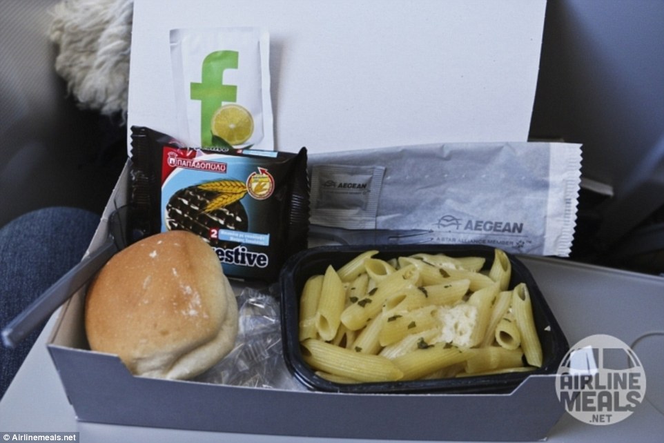 'The pasta was like three days old' according to one Aegean Airlines user who tried this dry, bland dish on their flight from Germany to Greece in 2015