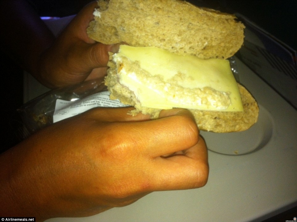 A customer onboard a Thomson Airways flight was not happy with his frozen gouda sandwich, on his flight between Greece and United States