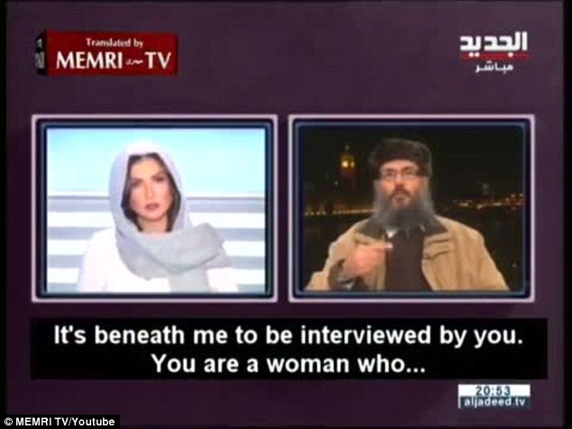 The Sheik then delivers the now infamous jibe that it is 'beneath' him to be interviewed by her