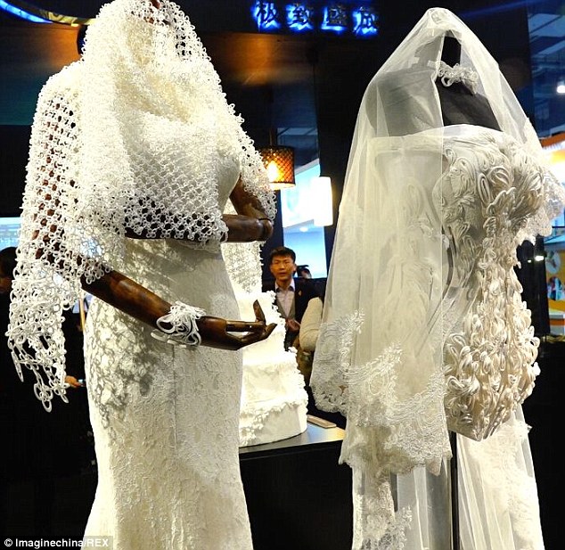 The future of fashion? Two 3D printed wedding dresses were unveiled this weekend at Shanghai's TCT + Personalize Asia technology expo, created by Chinese designers specialising in digital technology