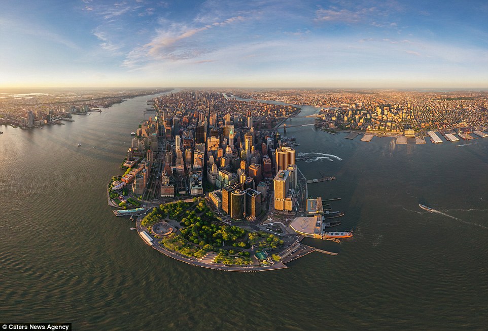 AirPano perfectly shot Manhattan in New York, with views for miles stretching out in the background