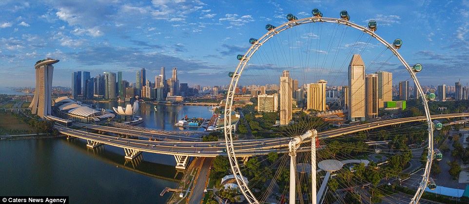 Pictured here is the Singapore Flyer - other city shots include New York, Paris and Barcelona