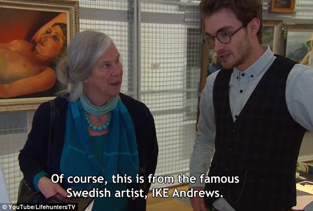 Joke: Presenter Boris Lange told visitors the 'painting' was done by famous Swedish artist 'IKE Andrews' and say everyone of the nearly 20 people interviewed bought the lie