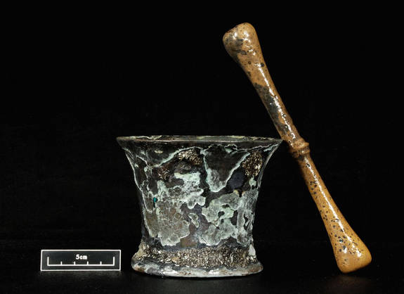 A mortar and pestle: This was used to create medicines on board. (Or possibly mojitos.)