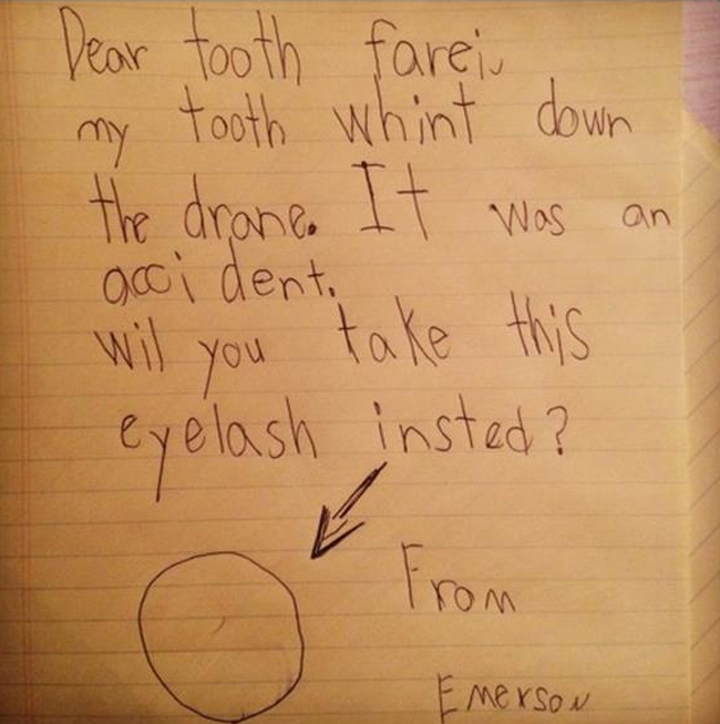 小孩寫給牙仙子的信：