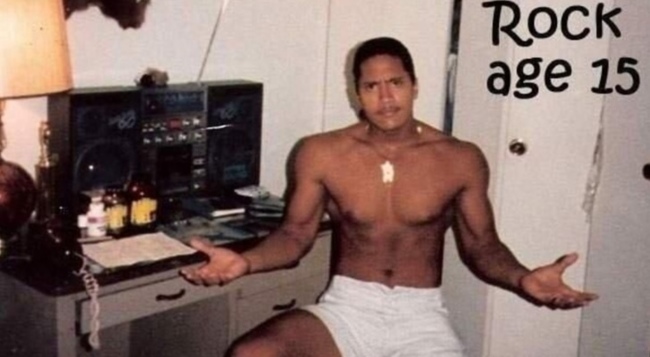 巨石強森 (Dwayne Johnson) 於1987年時的照片，當時他15歲... (超級驚人)