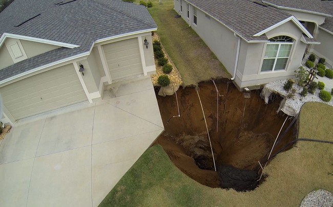 The entire state of Florida is especially susceptible to sinkholes, as it sits on a bed of limestone, which can easily dissolve in groundwater.
