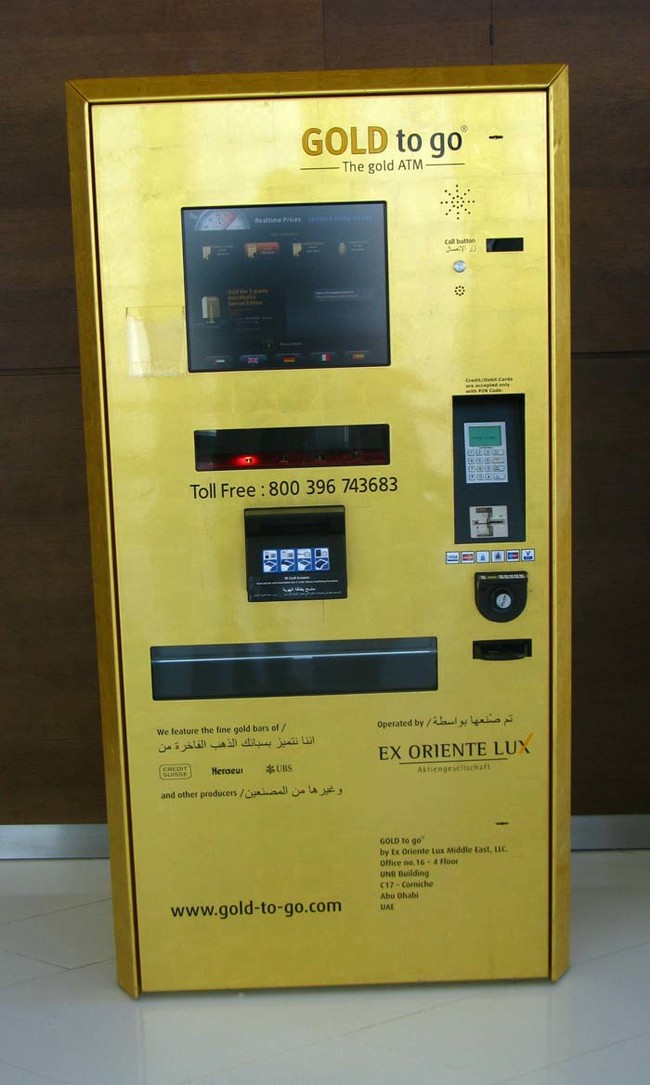 A gold bar vending machine.