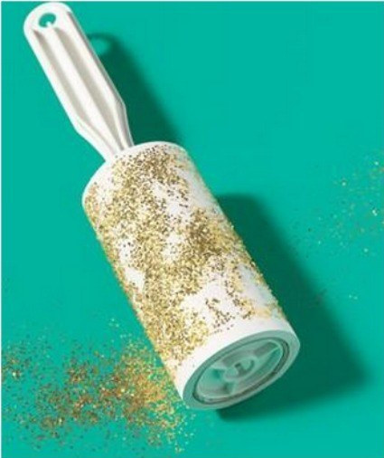 A lint roller makes picking up glitter a snap — even glitter a vacuum can't get up.
