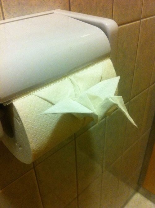 Origami toilet paper: