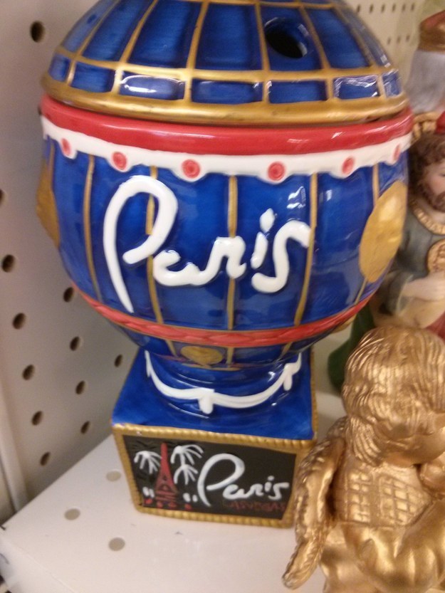 This is a lovely "Paris" cookie jar.