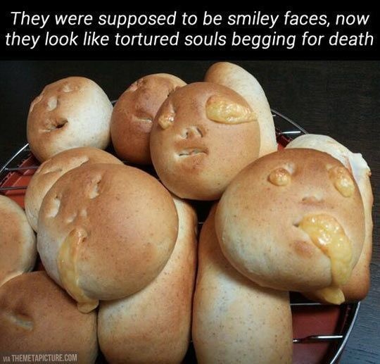 The time when these smiley-faced buns turned out great.