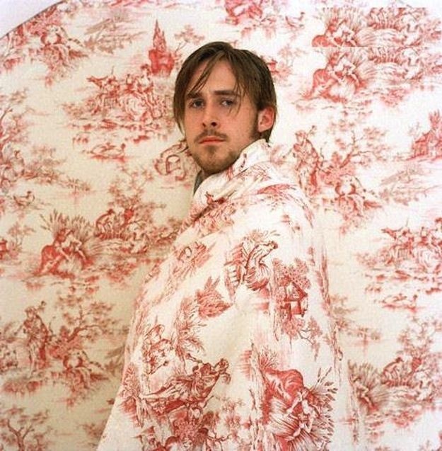 Ryan Gosling blends in to the background.