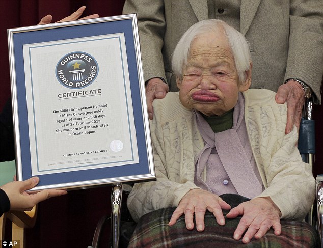 The Guinness World Records announced Misao Okawa, was the world's oldest person at 114 in 2013. Ms Okawa, who was born in 1898, died earlier this week having recently celebrated her 117th birthday 