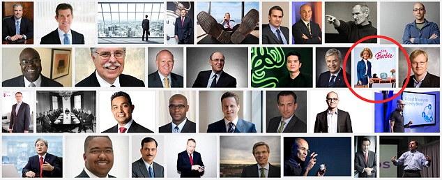 Spot the stereotype! Barbie is the 96th image to come up on Google Images when you enter the search term 'CEO', after rows and rows of grinning suit-clad men