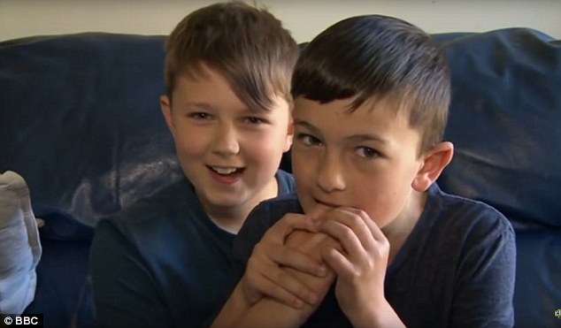 The boys are they are not: Harry (left) is now 11, whilst his younger brother Charlie (right) is now nine 