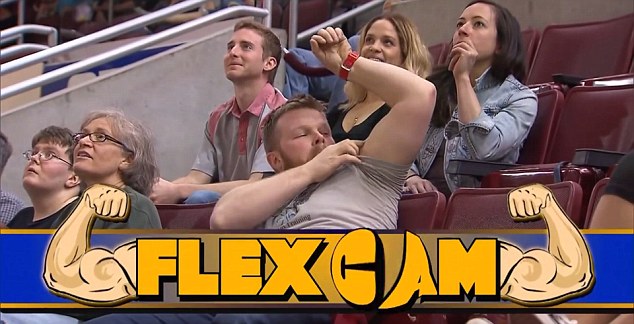 You call that muscle?: This man was quick to show his guns on the Flex Cam on April 12 