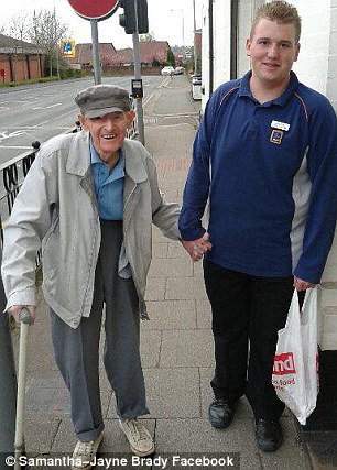 Teenage Aldi worker Christian Trousedale became an internet hit after a picture of him carrying a 95-year-old pensioner's shopping home went viral