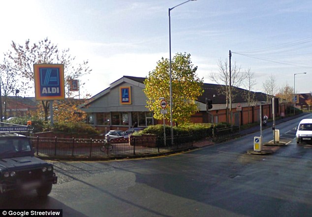 Both Mr Trousedale, who works at the Aldi (pictured) in Horwich, near Bolton, and Miss Brady's Facebook pages have been flooded with praise
