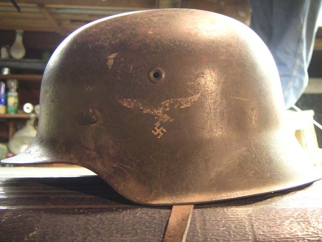 A well-preserved and valuable Nazi Luftwaffe helmet.