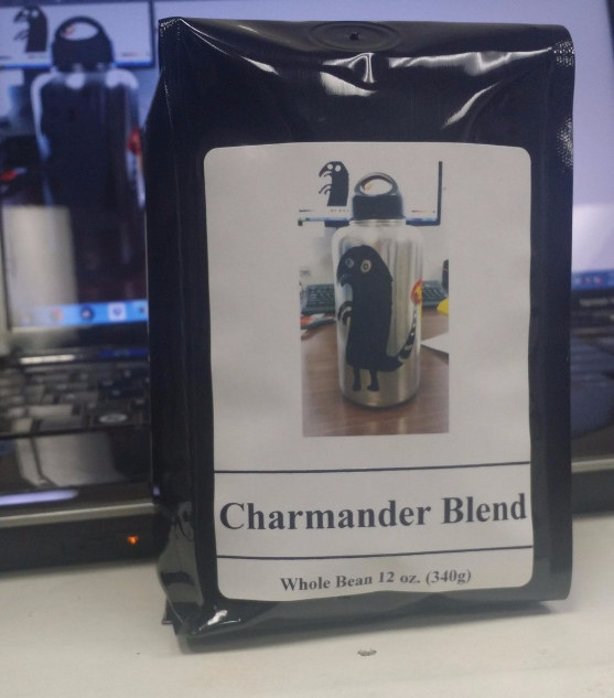 And someone else put a photo of the water bottle on a bag of coffee.