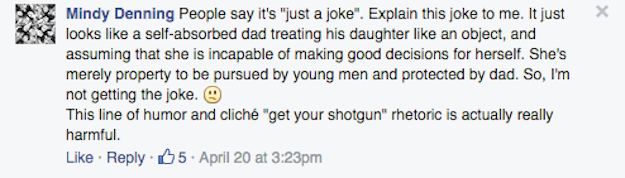 And still more commenters argued the shirt is over-protective and sends young girls the wrong message.