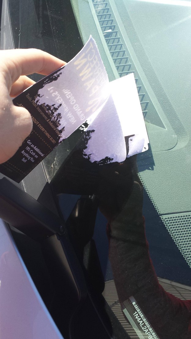 This spam that some demon placed on some poor soul's windshield: