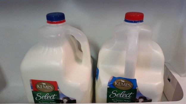 These milk cartons that are inside a sick human being's fridge: