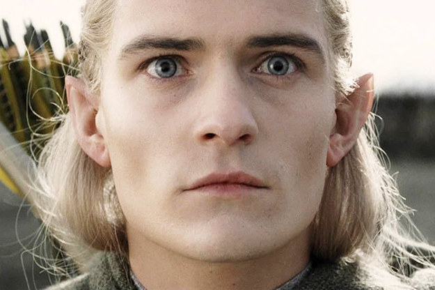 Legolas' eyes were blue in the Hobbit films...