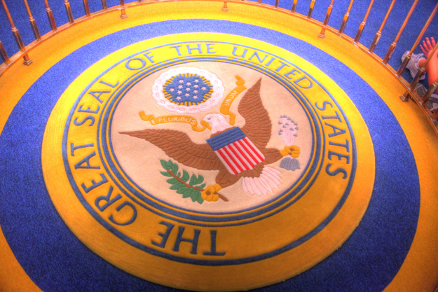 It took an act of Congress to install the Presidential Seal in the "Hall of Presidents" attraction. There are only three seals: one in the Oval Office, one in the hall containing the Liberty Bell, and one in the "Hall of Presidents."