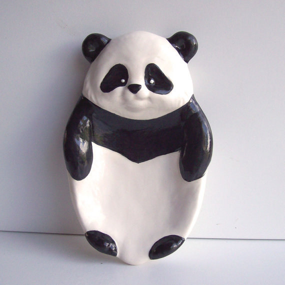 This handmade panda soap dish.