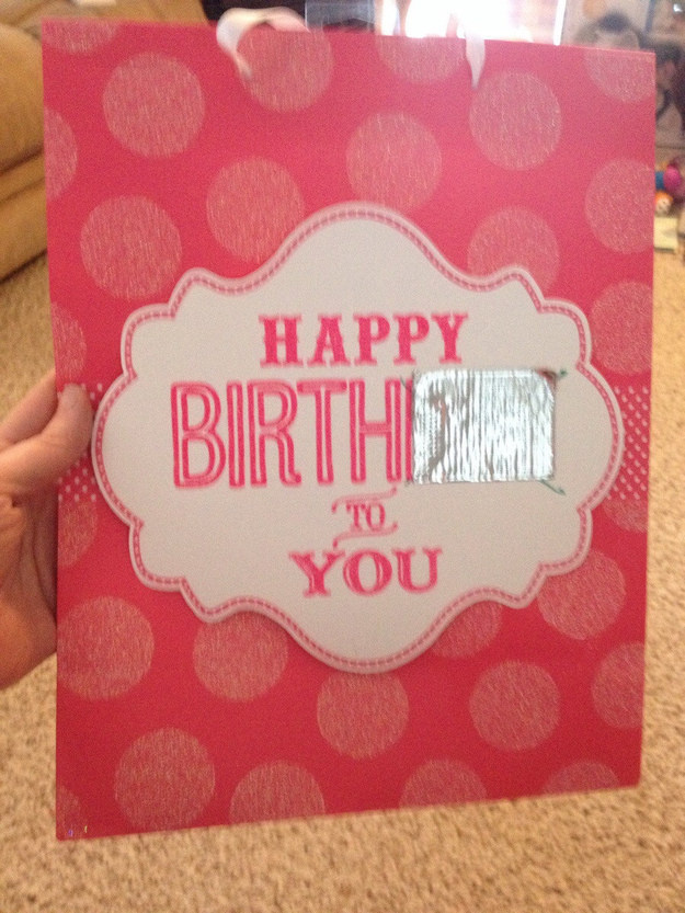 The husband who couldn’t find the right card but did the best he could.