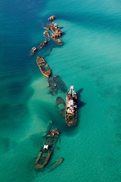 A sand bar near the Bermuda Triangle, including the destruction of 16 ships.