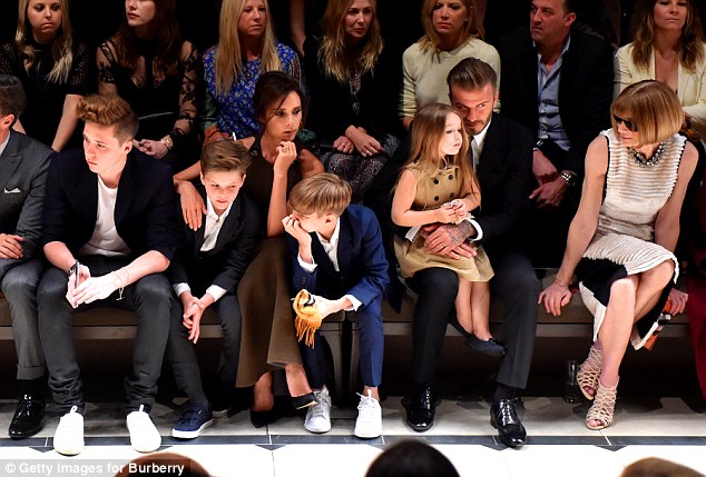 By 2015, David and his whole family have become style icons as they sit front row at the Burberry show in LA