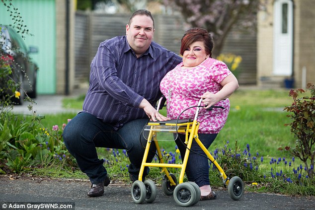 It was the furthest the 3ft 7in 31-year-old had ever walked without her zimmer-frame