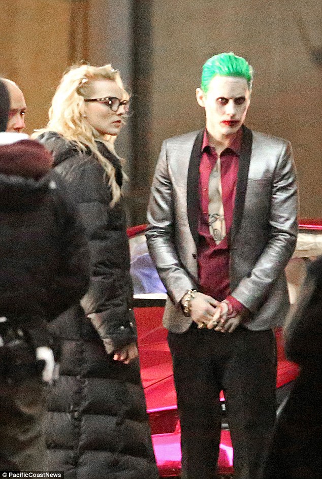 Inked: New photos form the set of Suicide Squad reveal Jared Leto's Joker WILL have those tattoos