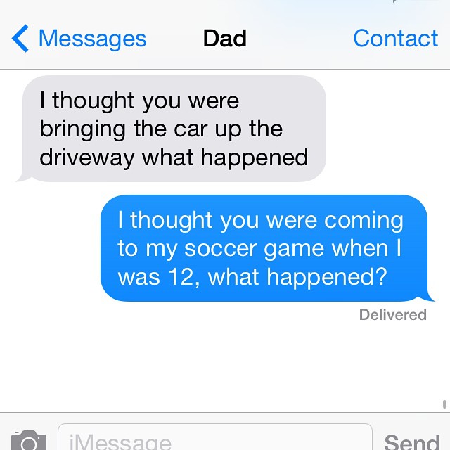 Dad regrets text immediately