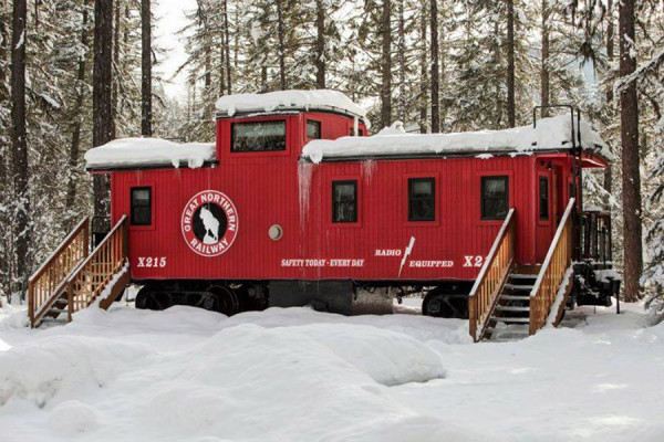 This caboose that zoomed through Essex in 1941 belonged to a Great Northern X215. It has been converted into something really special for this hotel.